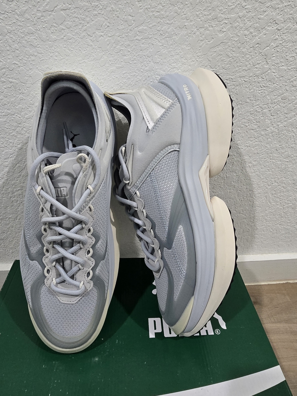 Men's Puma Variant Nitro Sci- Tech Light Gray Performance Running Shoes - Picture 6 of 9
